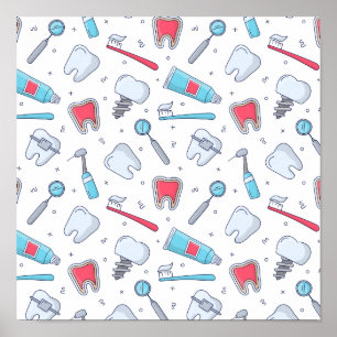 Tjud och Verktyg Dental Mönster Poster
