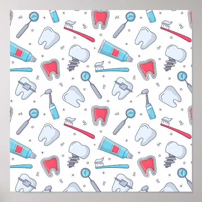 Tjud och Verktyg Dental Mönster Poster (Framsidan)