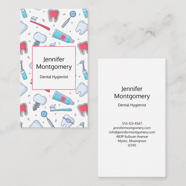 Tjud och Verktyg Dental Mönster Visitkort (Fram/baksida)