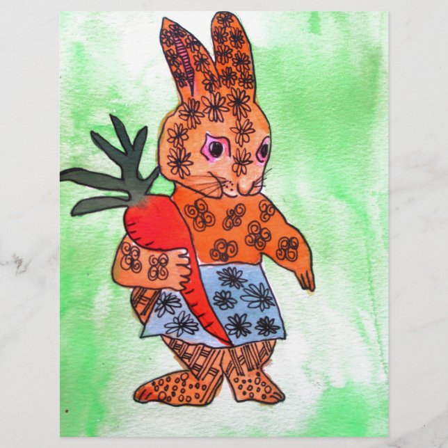 Tjud Påskhare illustration med orange morot (Framsida)