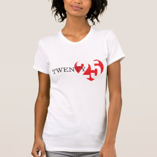 Tjugo25 kärlek röd hjärna 2025 dam t-shirt