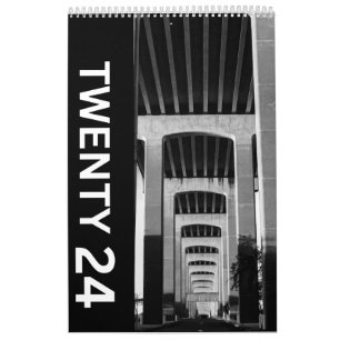 Tjugo 24 svartvitt - kalender
