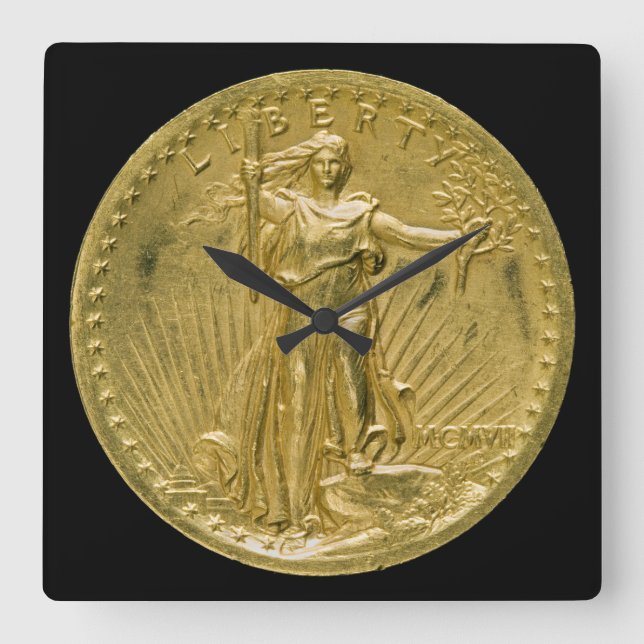 Tjugo dollar Guld Biet Liberty Sculpture 1907 Fyrkantig Klocka (Framsida)