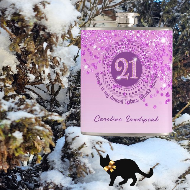 Tjugo första och Rosa Glitter och dryktsoffert Fickplunta (Skapare uppladdad)