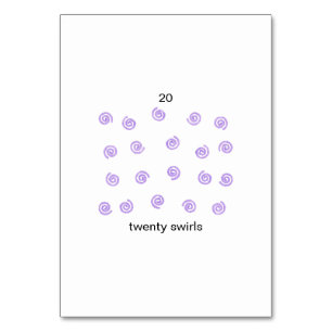 Tjugo snurrar på anpassningsbarnas flashkort bordsnummer