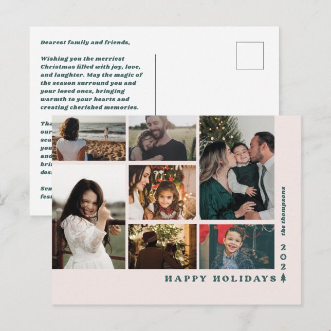 Tjugo tjugo Träd-vykort för multifoto-Helgdag Helg Vykort (Fram/baksida)