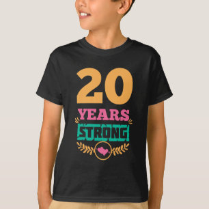 Tjugoårsjubileum Gift Idea Tjugo år Starka T-s T Shirt