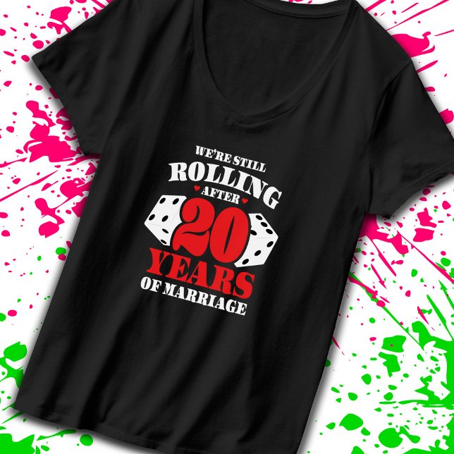Tjugoårsjubileum Par gift 20 år T Shirt (Keep the good times rolling with our funny anniversary t-shirt! -Teemixer)