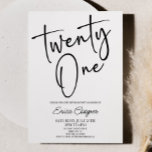 Tjugoen minimal Elegant 21:a födelsedagen Party Inbjudningar<br><div class="desc">Det här är en 21:a inbjudan till minsta minimalistiska svartvita 21:a födelsedagspartiet!</div>