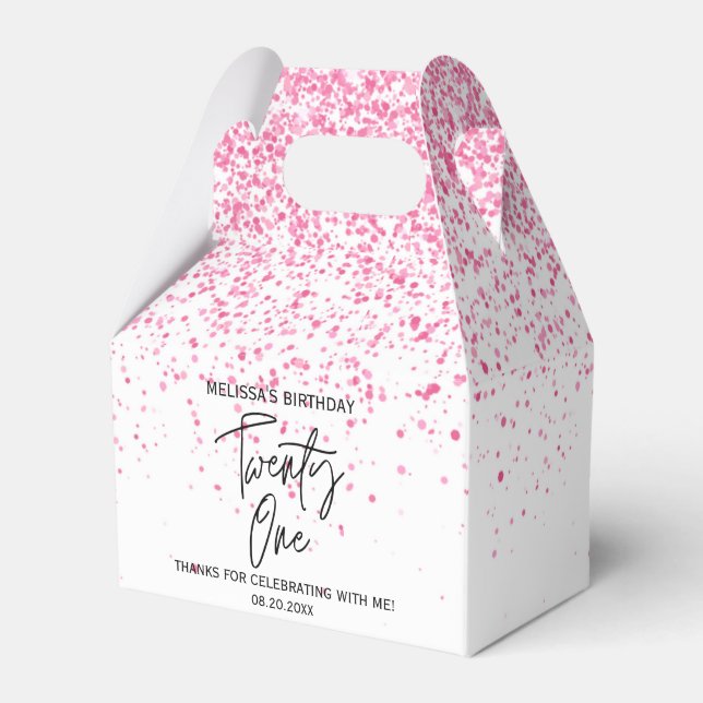 Tjugoen mousserande Shock rosa Glitter Presentaskar (Framsidan Sidan)