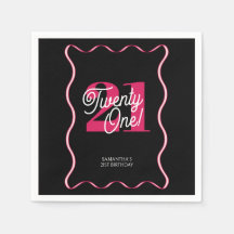 Tjugoen retro Vågigt minimalistisk 21:a födelsedag