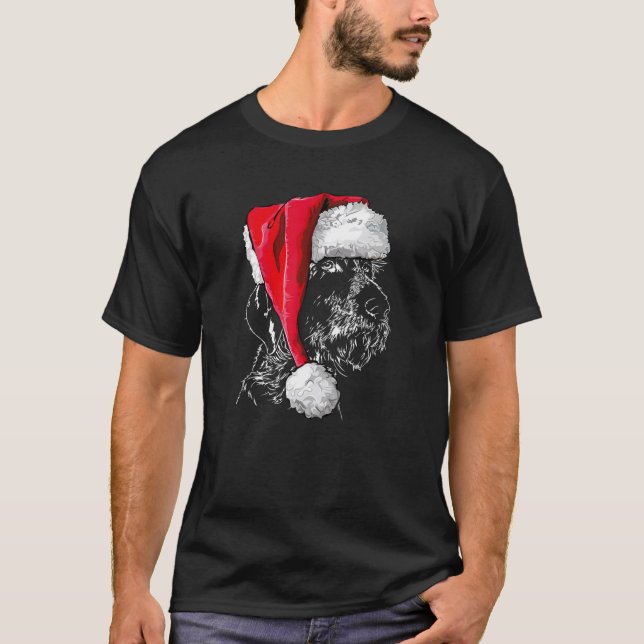 Tjugoen tysk Wirehted Pointer Santa Do T Shirt (Framsida)