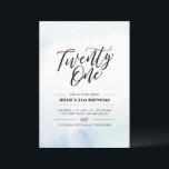 Tjugoett Blått Akvarell 21-årsdag Inbjudningar<br><div class="desc">Fira din speciella dag med denna enkla minimala inbjudan till 21-årsfest. Denna design har en stilren typsnittskrift "Tjugoett" med en mjuk blå och mint akvarellpenselstruktur i bakgrunden. Fler födelsedagsinbjudningar för vuxna och festtillbehör finns tillgängliga i min butik BaraBomDesign.</div>
