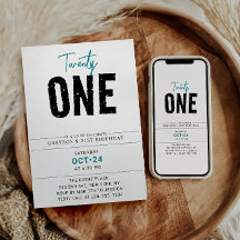 Tjugoett | Färgfull geometrisk 21:a födelsedag