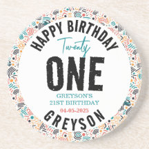 Tjugoett | Färgfull geometrisk 21:a födelsedag