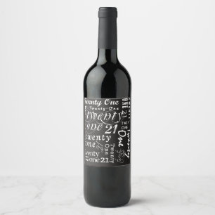 Tjugoett Vinflaska Etikett