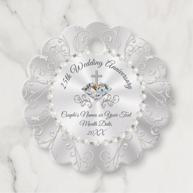 Tjugofemårsjubileet i KRISTIAN är en fantastisk fö Gåvor Etiketter (Framsida)