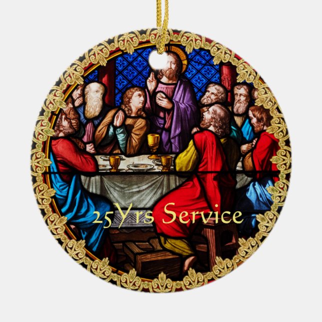 Tjugofemtonde 15:e ÅRSDAGEN Julgransprydnad Keramik (Framsidan)