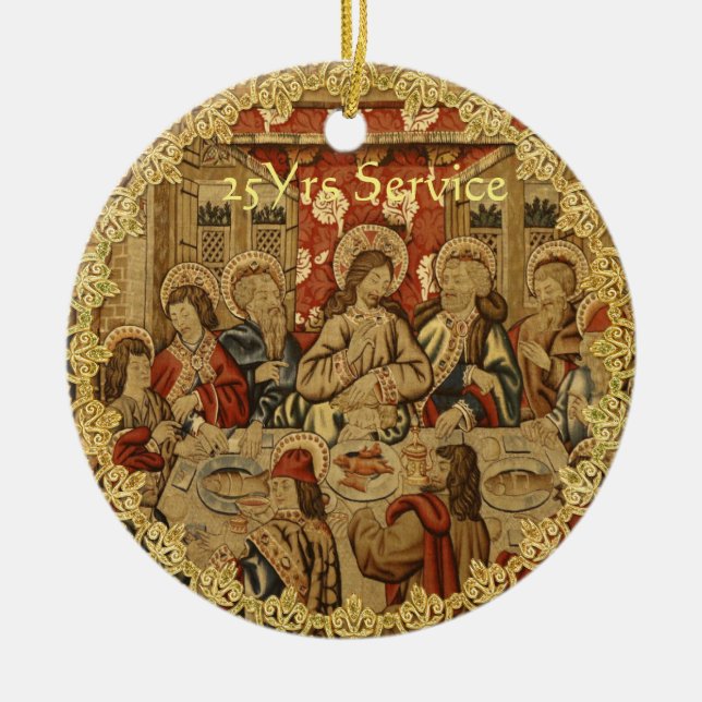 Tjugofemtonde femtioårsjubileet, trettionde fyrtio julgransprydnad keramik (Framsidan)