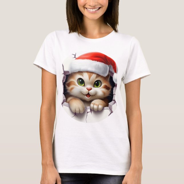 Tjugojulkatt genom väggen illustreras t shirt (Framsida)