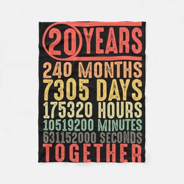 Tjugonde Bröllop-årsdagen av hans matchande Par Fleecefilt (Framsidan)