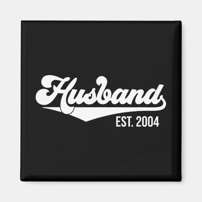 Tjugonde Bröllop-årsdagen Make Est 2004 T-shirt. Magnet (Framsidan)