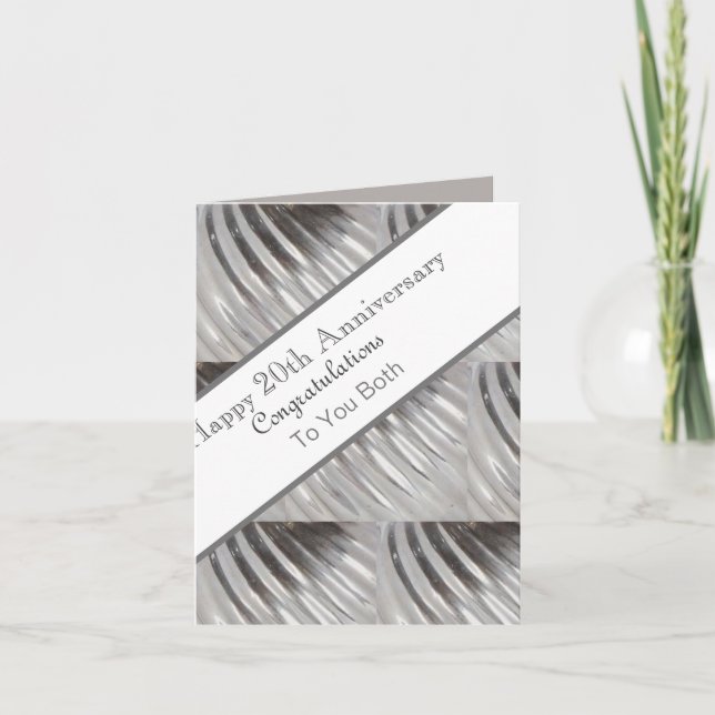 Tjugonde Bröllop-årsdagen Platinum Kort (Framsida)