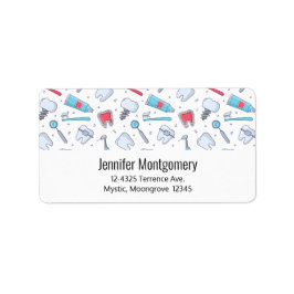 Tjugonen och Verktyg Adress i Dental Mönster Adressetikett