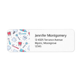 Tjugonen och Verktyg Adress i Dental Mönster Returadress Etikett