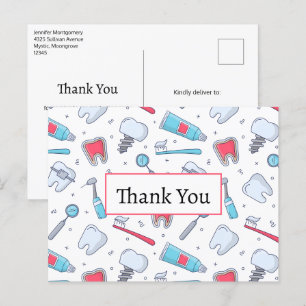 Tjugonen och Verktyg Tack i Dental Mönster Vykort