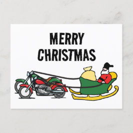 Tjuliga motorcyklar Pulling Sleigh-jul Vykort
