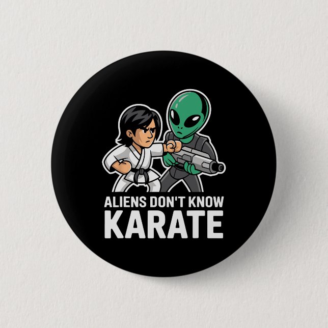 Tjuliga Utomjordingar Karate Comt Gift Martial Art Knapp (Framsida)