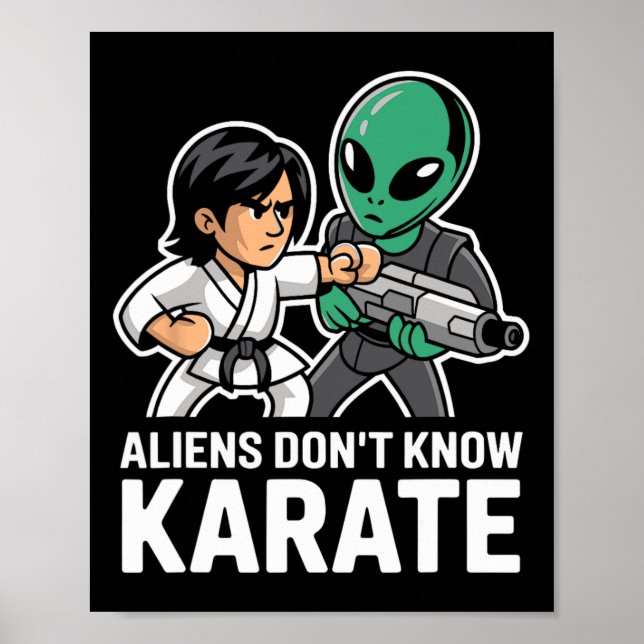 Tjuliga Utomjordingar Karate Comt Gift Martial Art Poster (Framsidan)