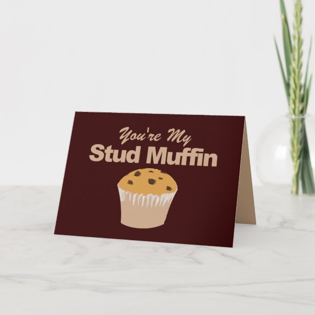 Tjuliga Valentines day-kort, Stud Muffin Helgkort (Framsida)