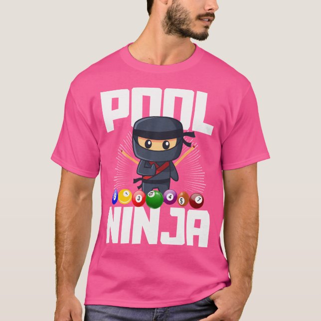 Tjunomiljardkonst för Bassäng Player Ninja Billiar T Shirt (Framsida)
