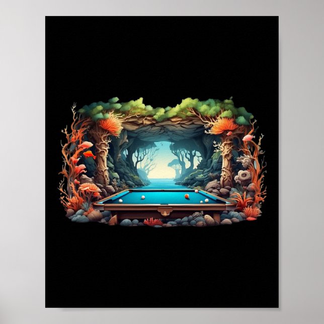 Tjunomiljardspel i konsthantverk som spelar Bassän Poster (Framsidan)