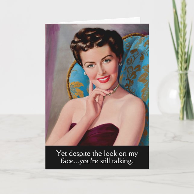 Tjuny 50:s Retro Woman Sarcastic Quote Kort (Framsida)