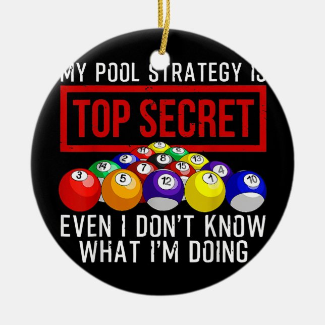 Tjuny Bassäng Player Billiards Gift För manar Wome Julgransprydnad Keramik (Framsidan)