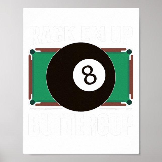 Tjuny Bassäng Player Billiards Gift Rack - uppåt Poster (Framsidan)