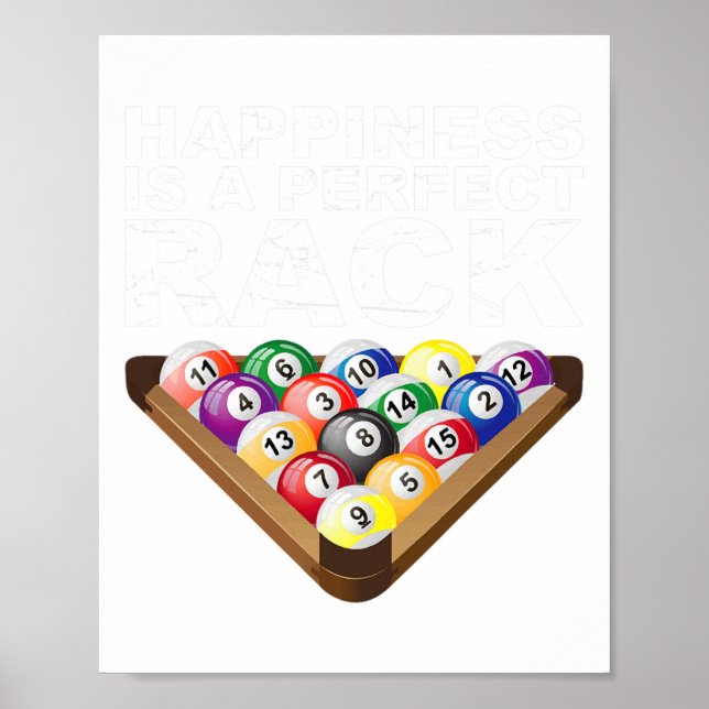 Tjuny Bassäng Snooker Perfekt Rack Billiards 8 Poster (Framsidan)