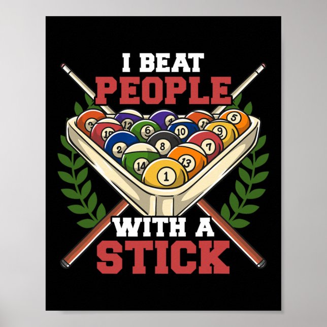 Tjuny Billiards Bassäng Hall Snooker I Beat People Poster (Framsidan)