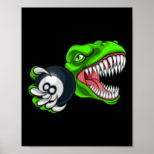 Tjuny Billiards T-rex Art Billiards som spelar Bas Poster