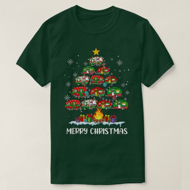 Tjuny Camping God jul ree Camper Family Xm T Shirt (Design framsida)