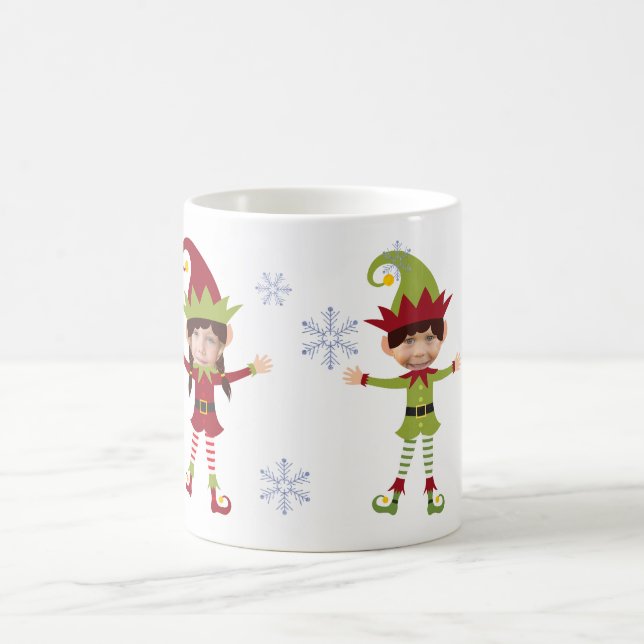Tjuny Elves Cute Anpassningsbar Kids Foton jul Kaffemugg (Center)