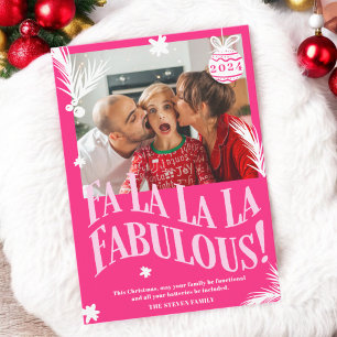 Tjuny Fa La La Fabulous Rosa Julfoto Julkort