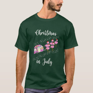 Tjuny Flamingo Rosa Retro Camping-bil jul in i T Shirt
