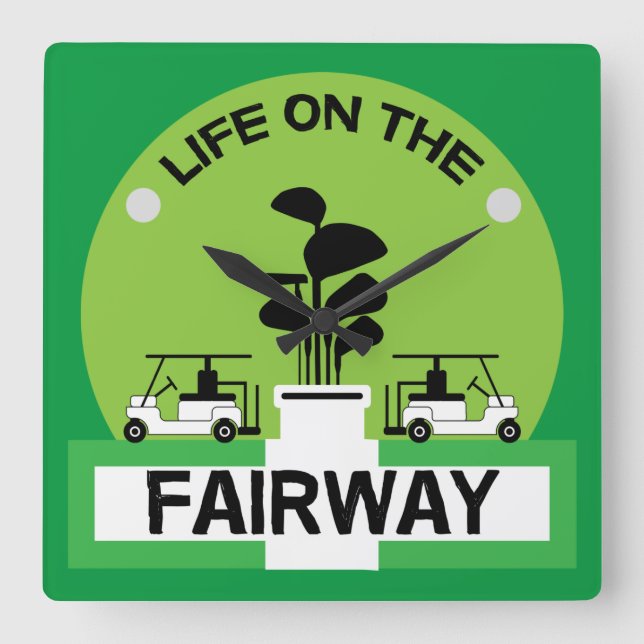 Tjuny Golfing Pros Golfing Fanatics Sports Fyrkantig Klocka (Framsida)