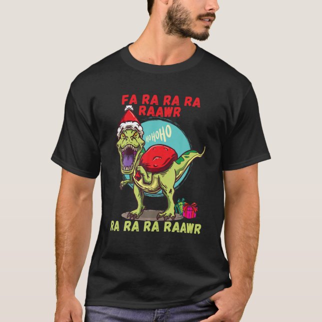 Tjuny jul Dinosaur Fa Ra Rawr Rex Sång S T Shirt (Framsida)