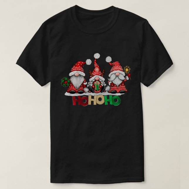 Tjuny jul - tre Gnomies Hohoho Buffalo T Shirt (Design framsida)