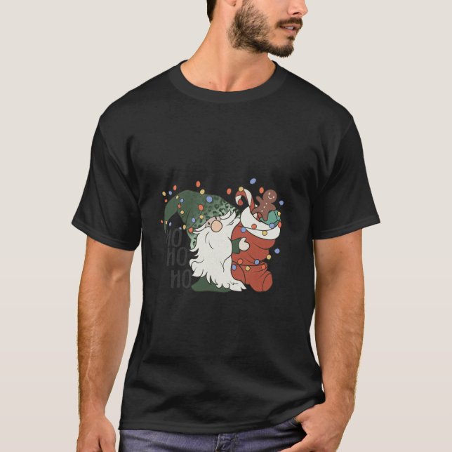 Tjuny jul - tre Gnomies Hohoho Merry C T Shirt (Framsida)